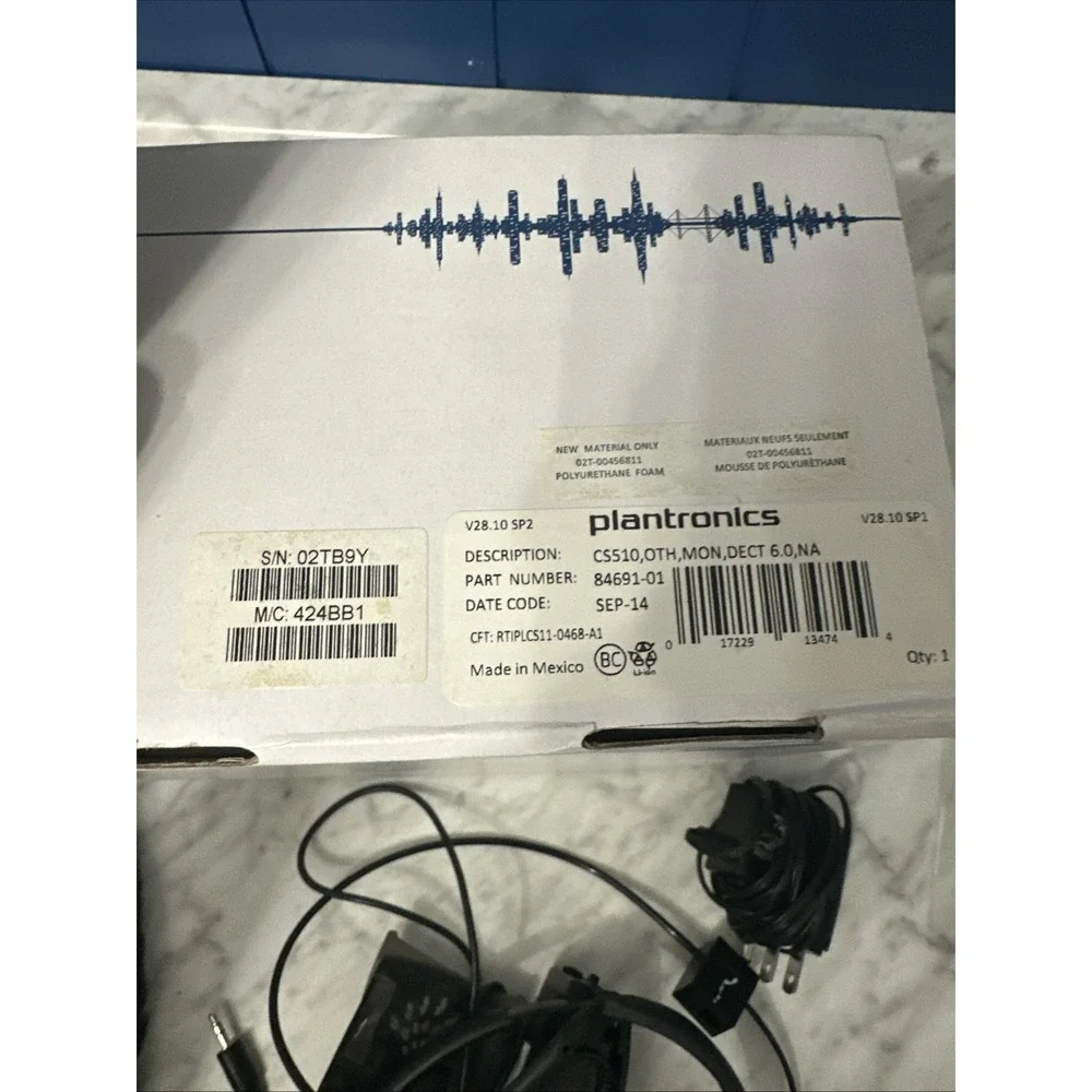Plantronics CS510 Wireless Headset System w/ Base 84691-01 In‎ Original Box